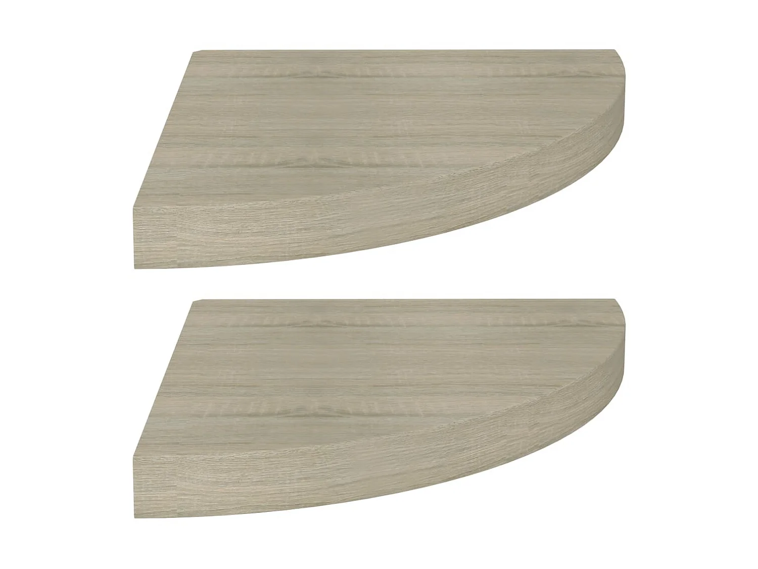 Étagères d'angle murales 2 pcs chêne 35x35x3,8 cm MDF OFR25674 BonneVie Meuble