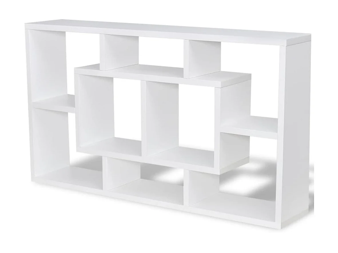 Étagère murale d'affichage 8 compartiments Blanc OFR10668 BonneVie Meuble