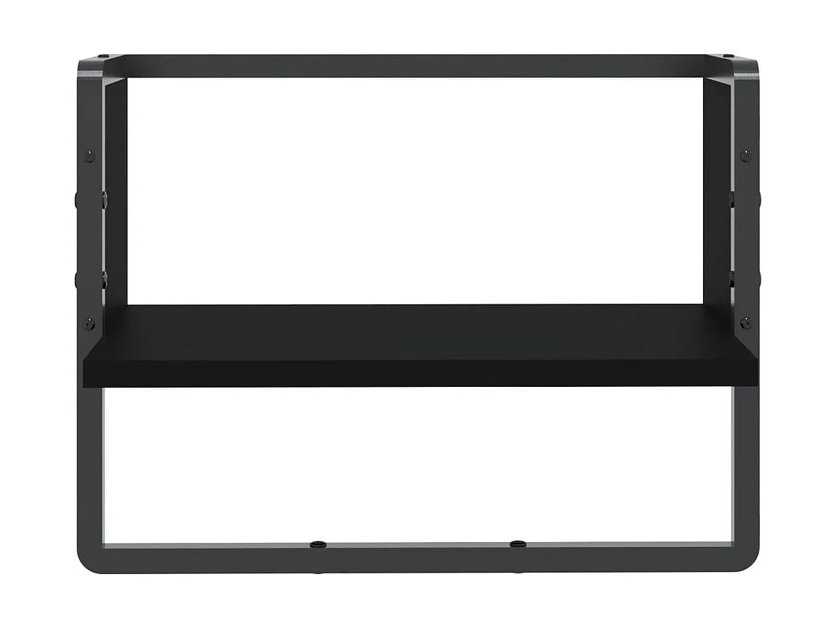 Étagère murale avec barre noir 40x25x30 cm OFR98297 BonneVie Meuble