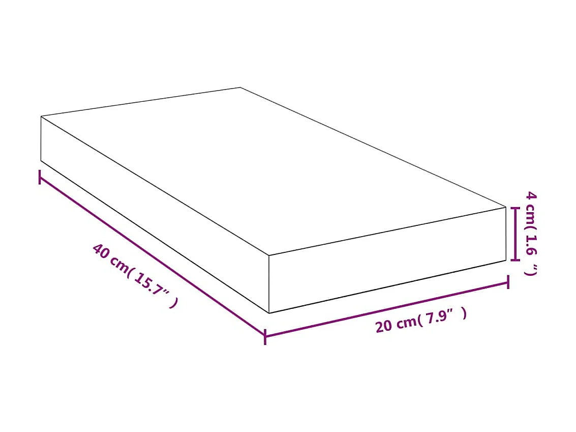 Étagère murale 40x20x4 cm bambou OFR92502 BonneVie Meuble