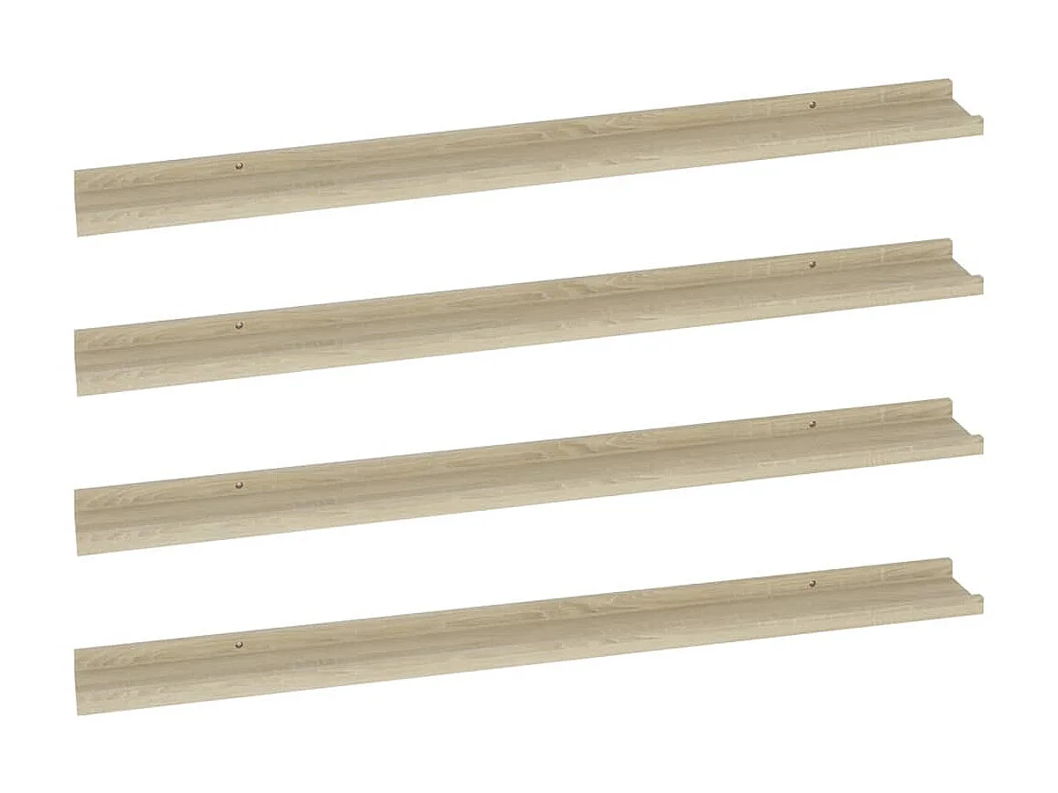 Étagères murales 4 pcs chêne sonoma 100x9x3 cm OFR47724 BonneVie Meuble