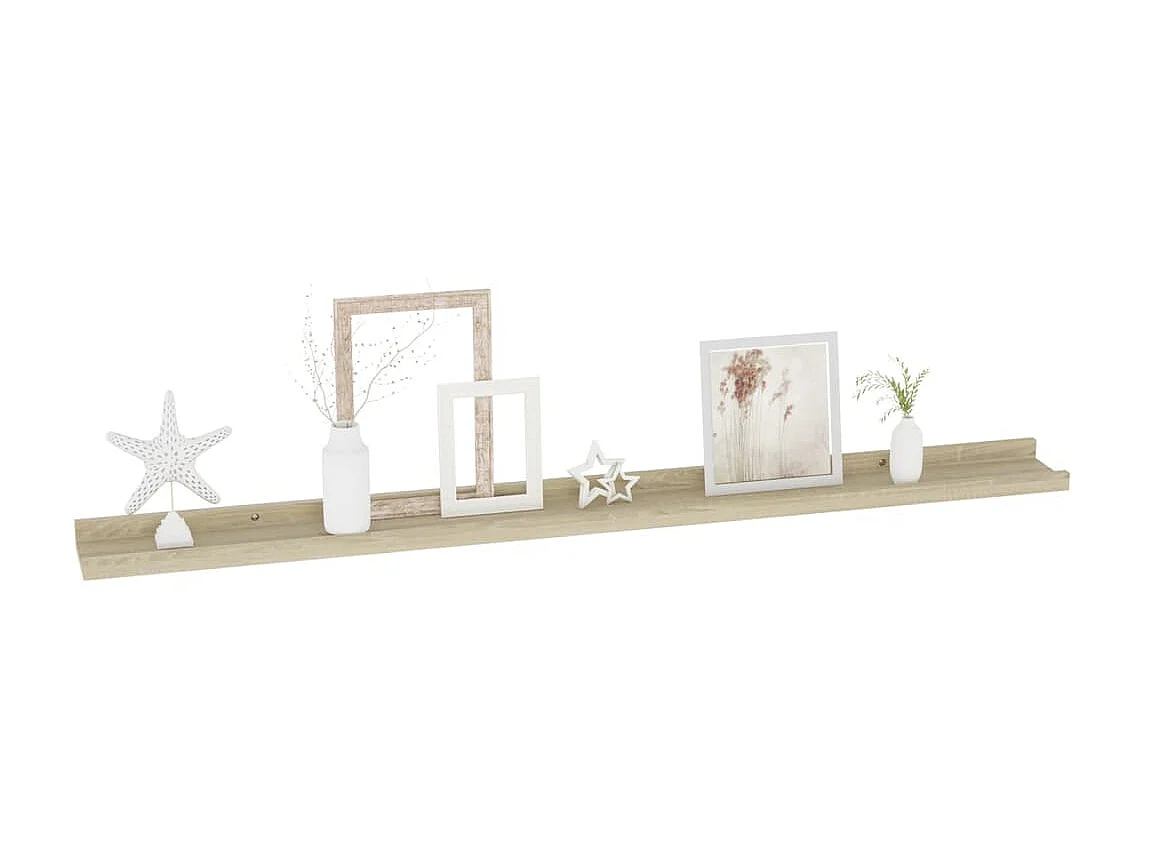 Étagères murales 4 pcs chêne sonoma 100x9x3 cm OFR47724 BonneVie Meuble
