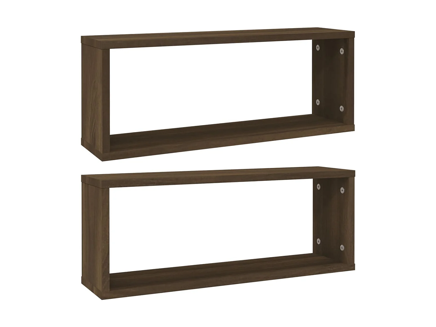 Estantes cúbicos de pared 2 uds madera roble marrón 60x15x23 cm ES977351