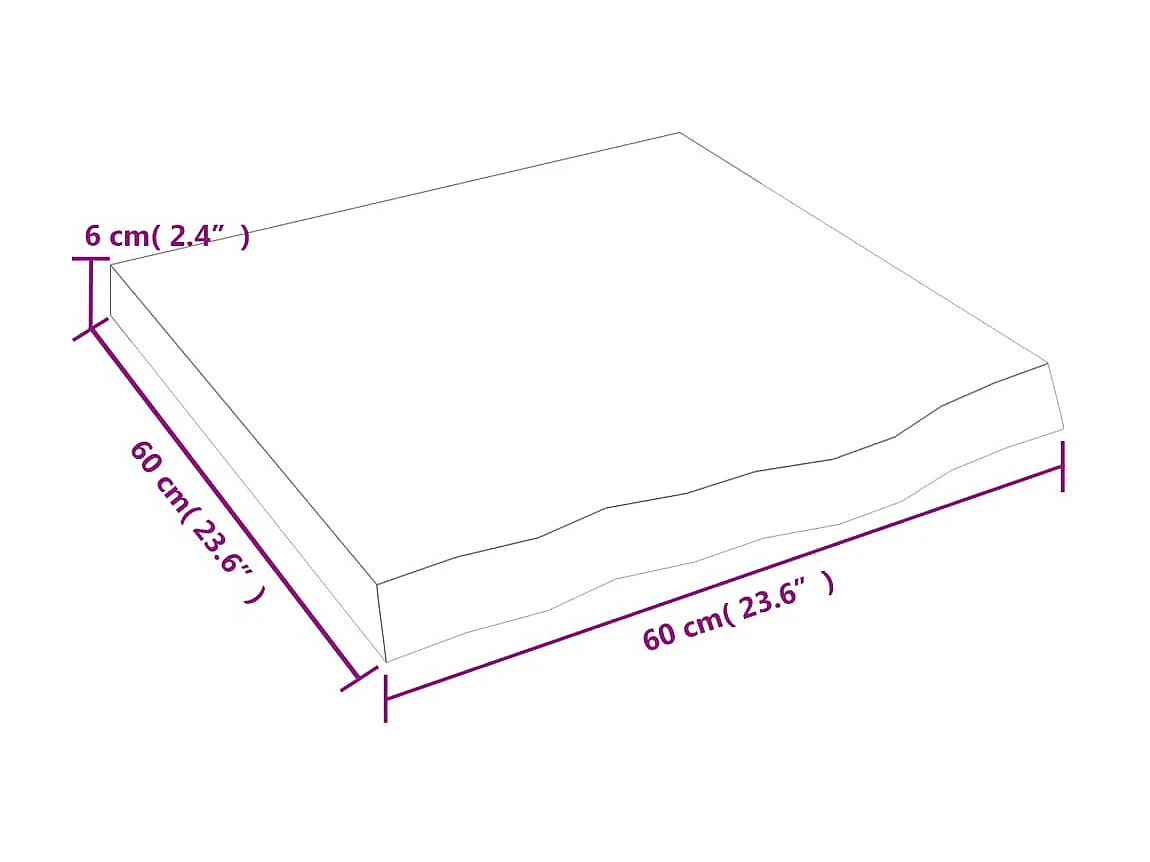 Étagère murale marron clair bois chêne massif traité OFR58574 BonneVie Meuble