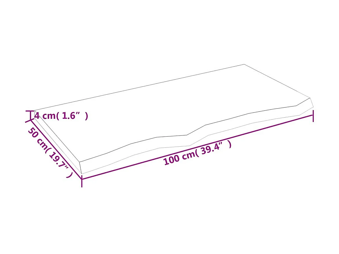 Étagère murale marron clair bois chêne massif traité OFR65506 BonneVie Meuble