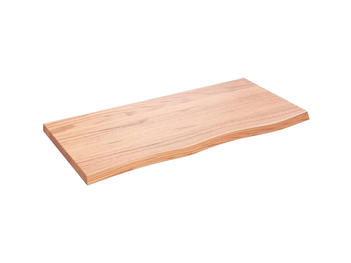 Étagère murale marron clair bois chêne massif traité OFR65506 BonneVie Meuble