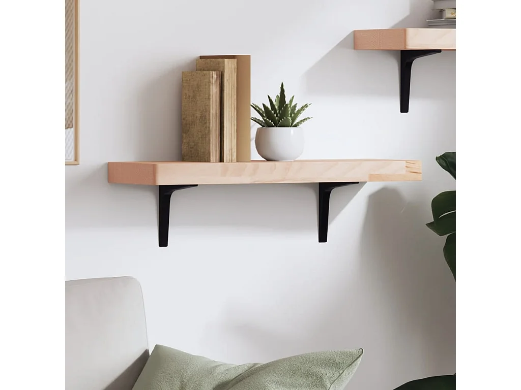 Wandschap 60x20x4 cm massief beukenhout NL620083