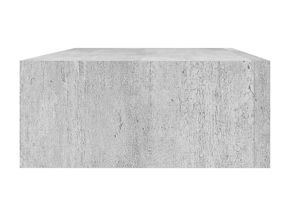 Étagère à tiroir murale Gris béton 40x23,5x10 cm MDF OFR30312 BonneVie Meuble