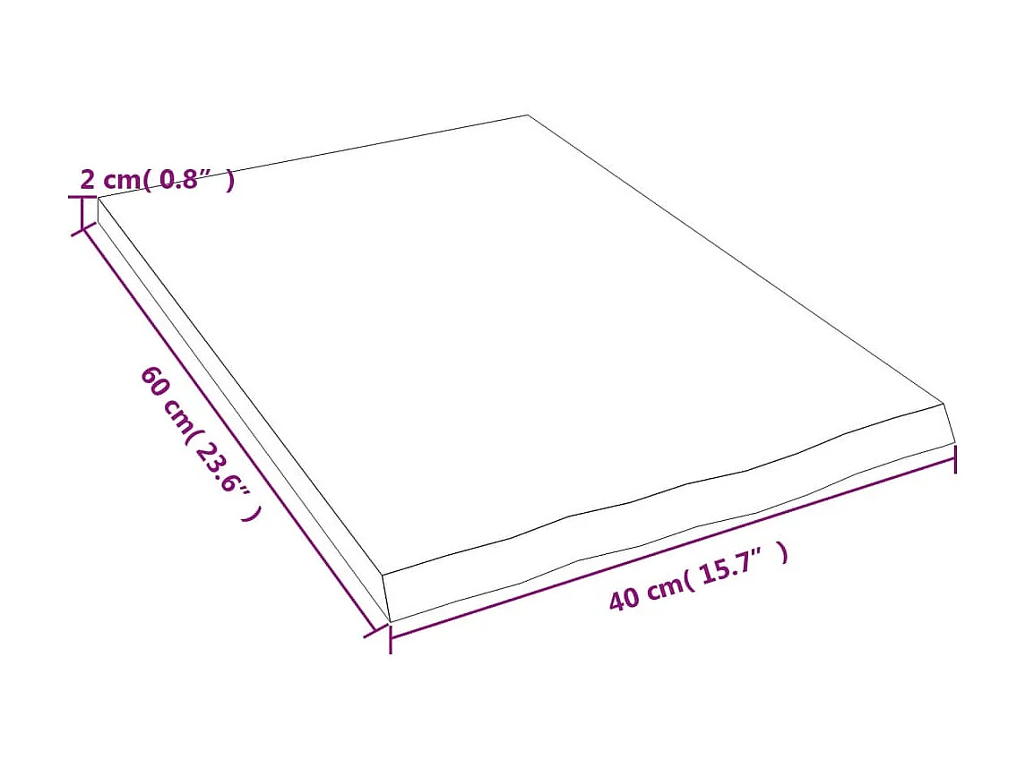 Étagère murale marron clair 40x60x2 cm bois chêne massif traité OFR52096 BonneVie Meuble
