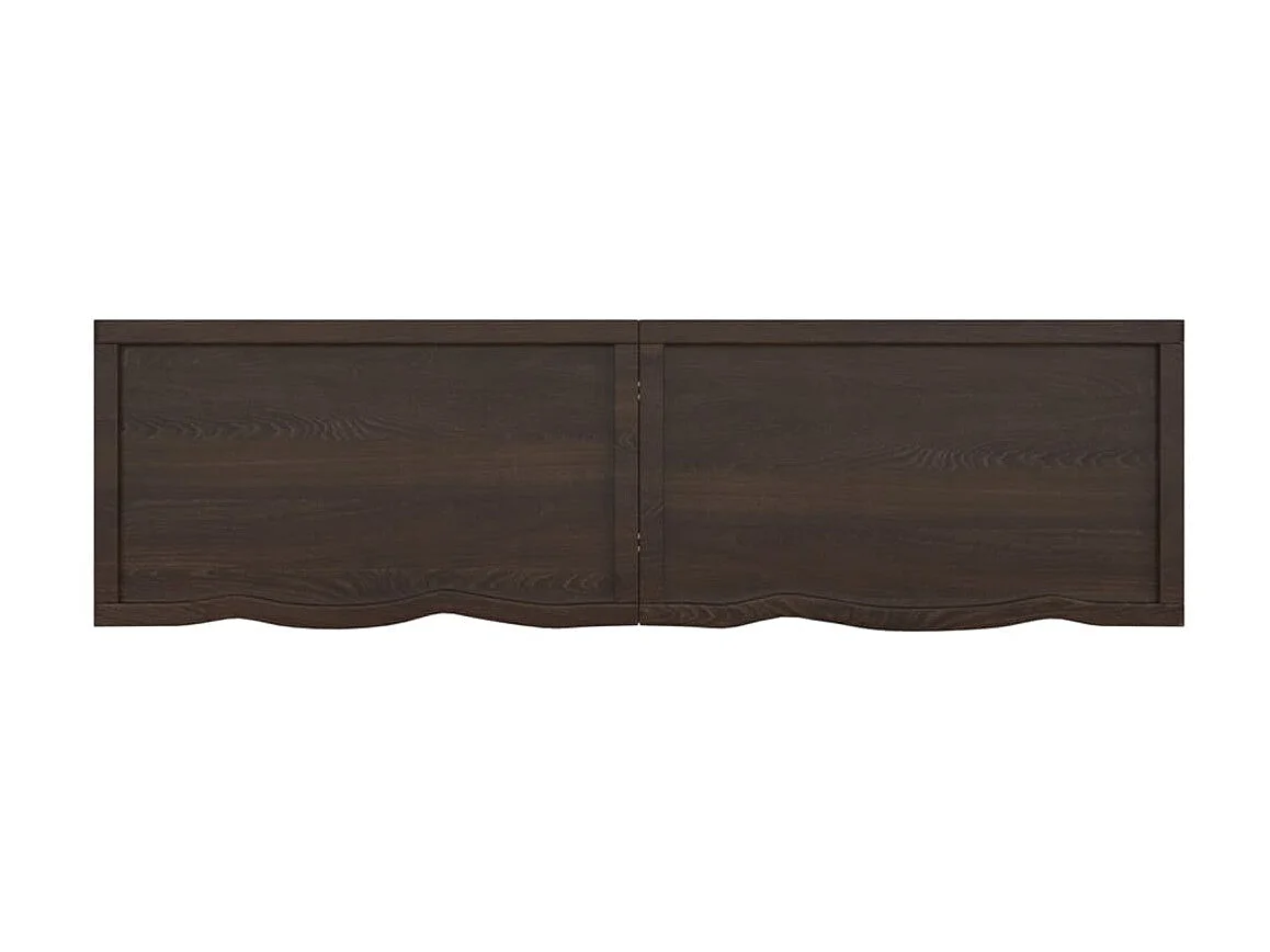 Étagère murale marron foncé bois chêne massif traité OFR44093 BonneVie Meuble