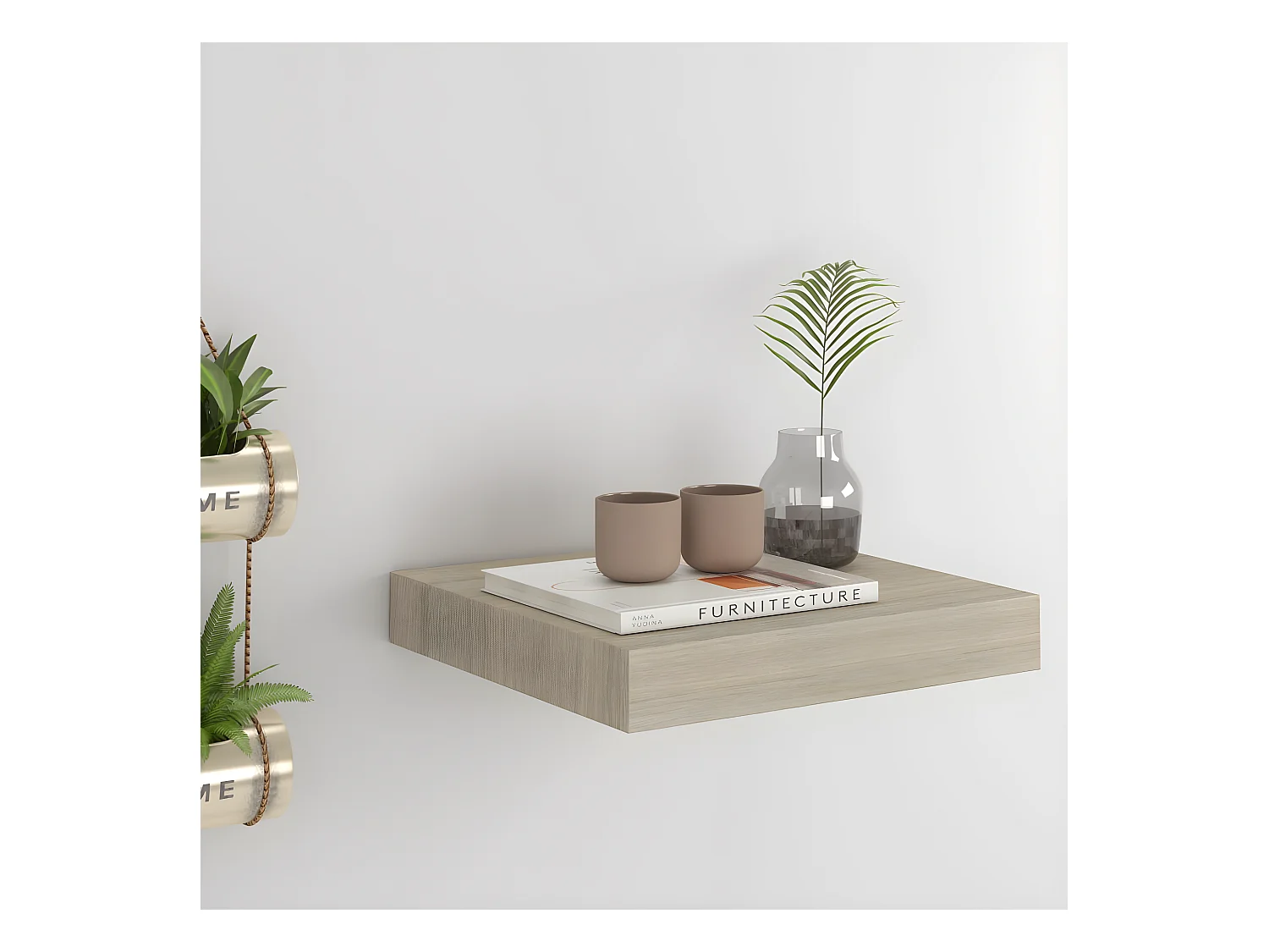 Étagère murale murale chêne 23x23,5x3,8 cm MDF OFR24684 BonneVie Meuble