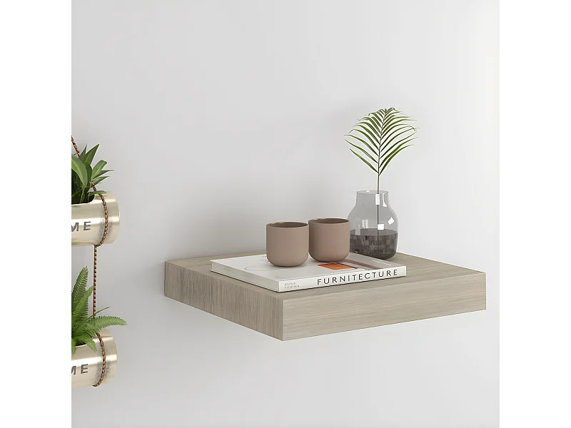 Étagère murale murale chêne 23x23,5x3,8 cm MDF OFR24684 BonneVie Meuble