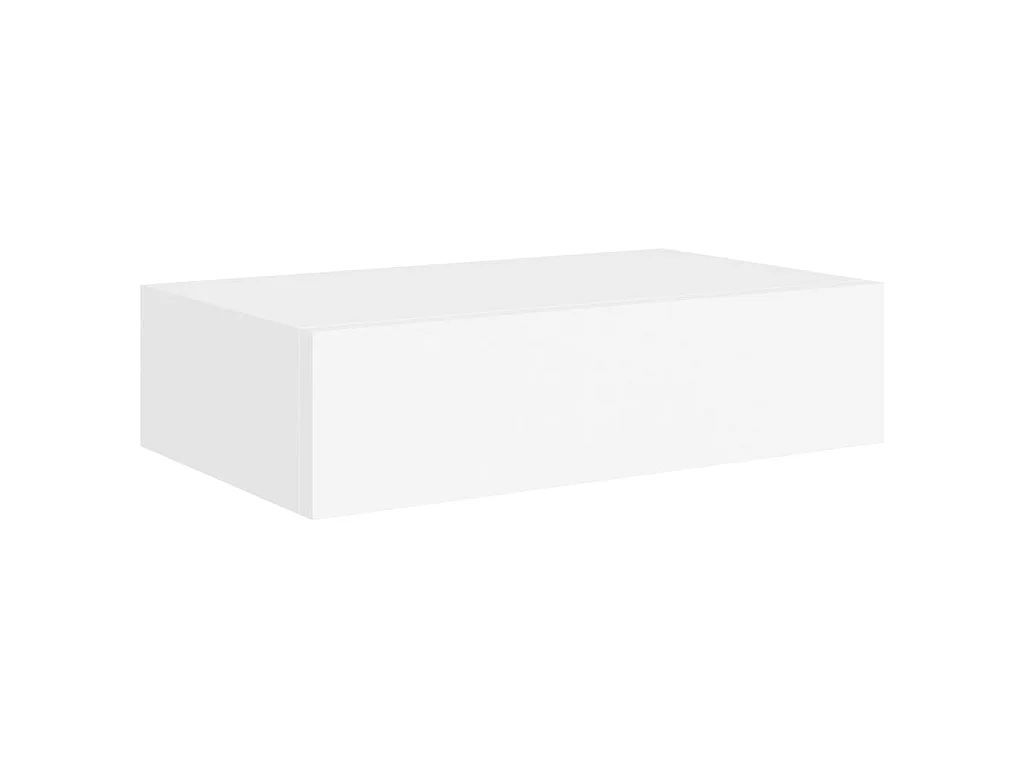 Étagère à tiroir murale Blanc 40x23,5x10 cm MDF OFR12496 BonneVie Meuble