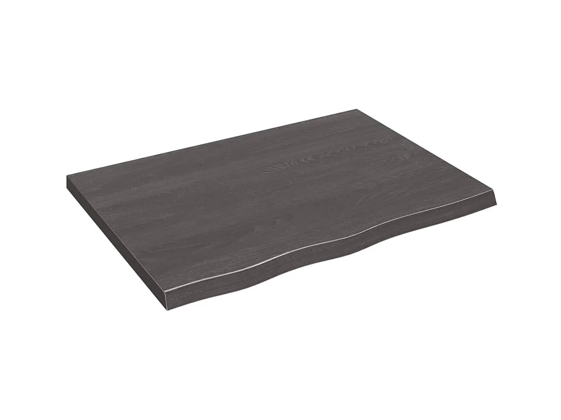Étagère murale marron foncé bois chêne massif traité OFR14698 BonneVie Meuble