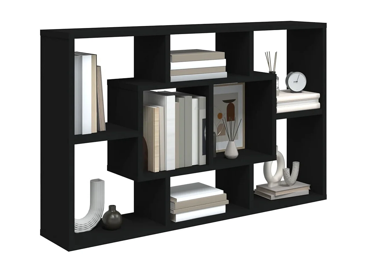 Prateleira de parede 85x16x52,5 cm derivados de madeira preto PT535426