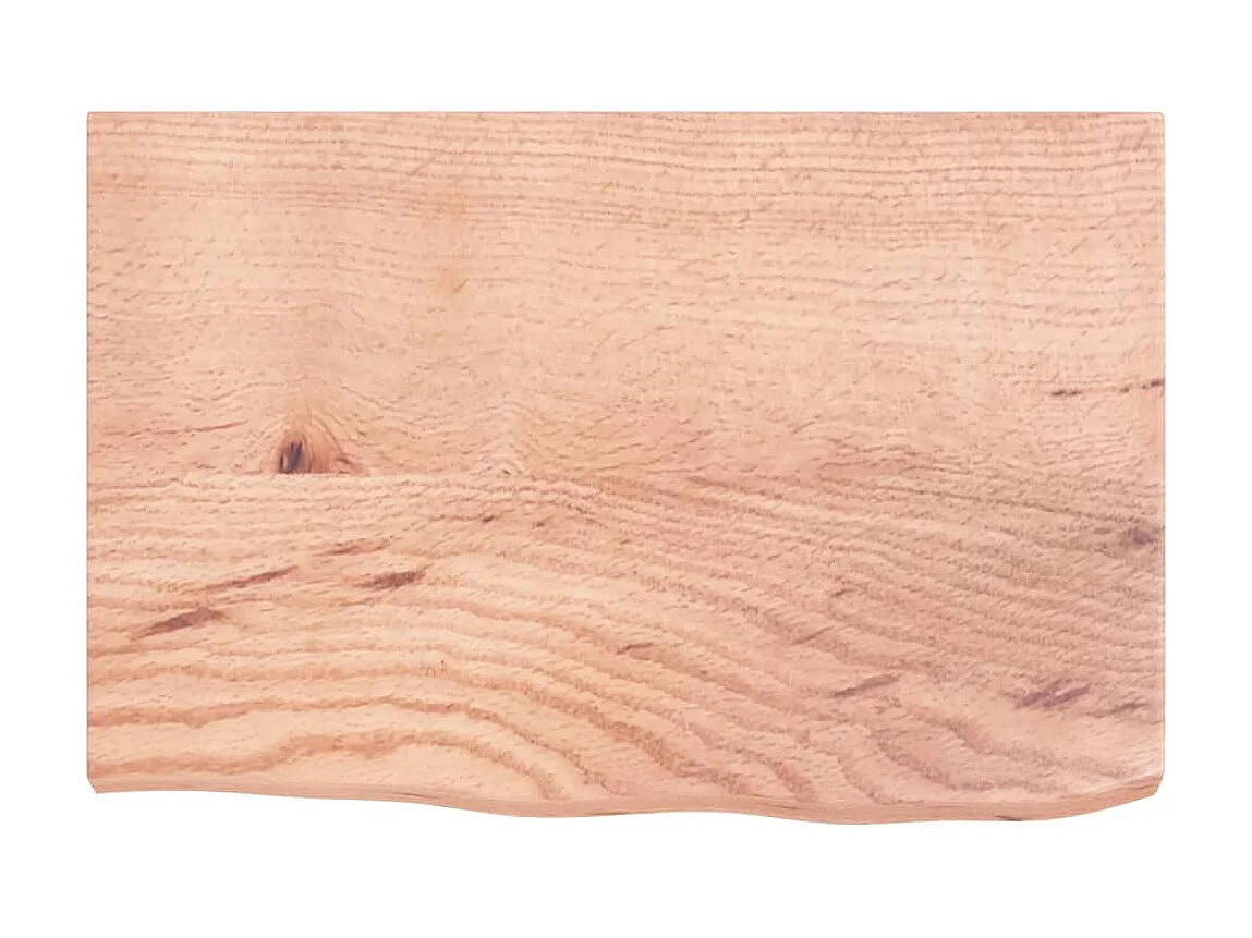 Étagère murale marron clair bois chêne massif traité OFR27082 BonneVie Meuble