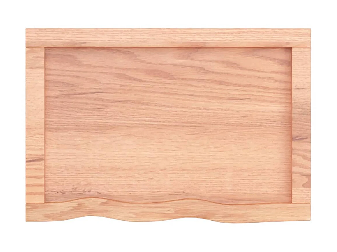 Étagère murale marron clair bois chêne massif traité OFR27082 BonneVie Meuble