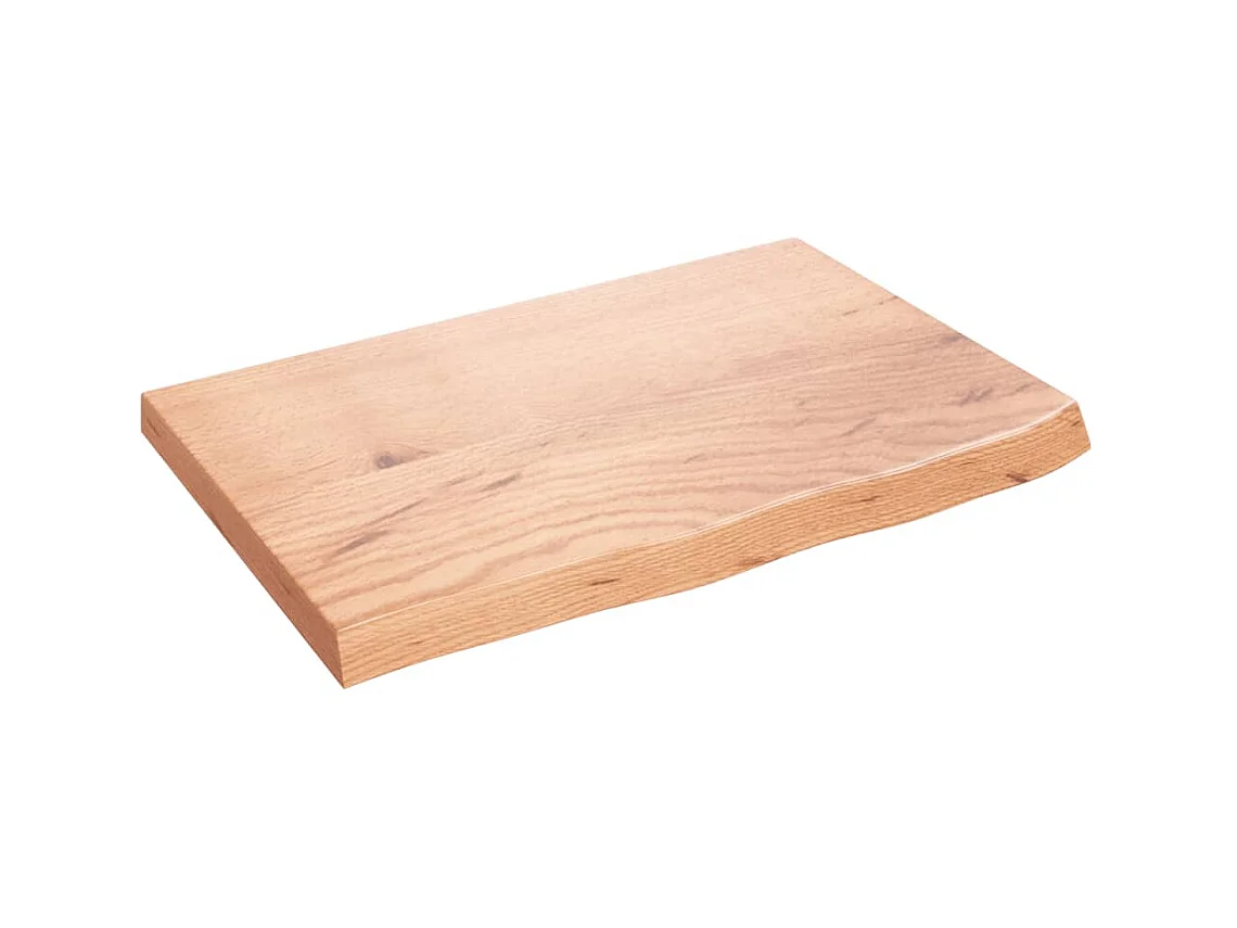 Étagère murale marron clair bois chêne massif traité OFR27082 BonneVie Meuble