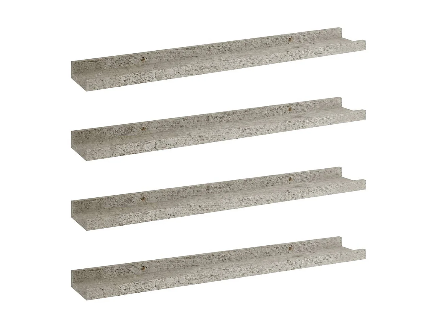 Estantes de pared 4 unidades gris hormigón 60x9x3 cm ES78250