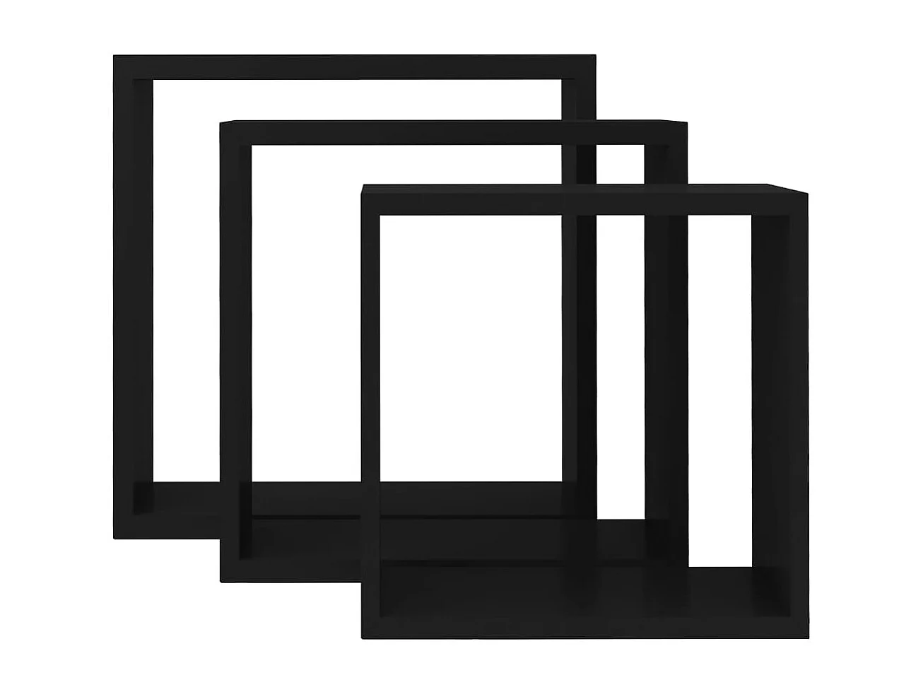 Étagères murales sous forme de cube 3 pcs Noir MDF OFR52561 BonneVie Meuble