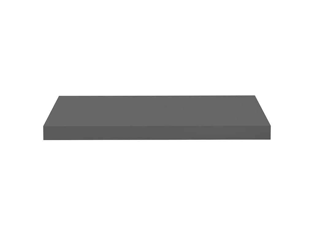 Étagère murale murale 2 pcs Gris brillant 60x23,5x3,8 cm MDF OFR80493 BonneVie Meuble