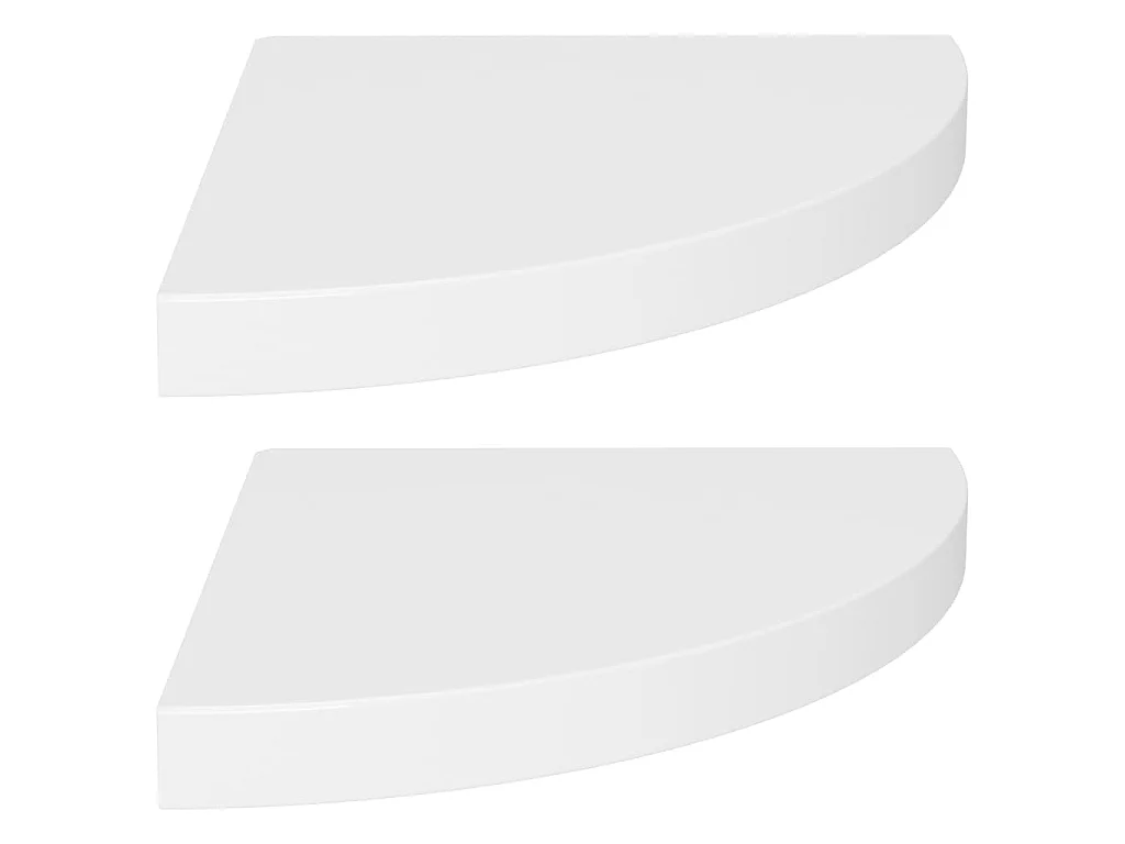 Étagères d'angle murales 2 pcs blanc 35x35x3,8 cm MDF OFR18865 BonneVie Meuble