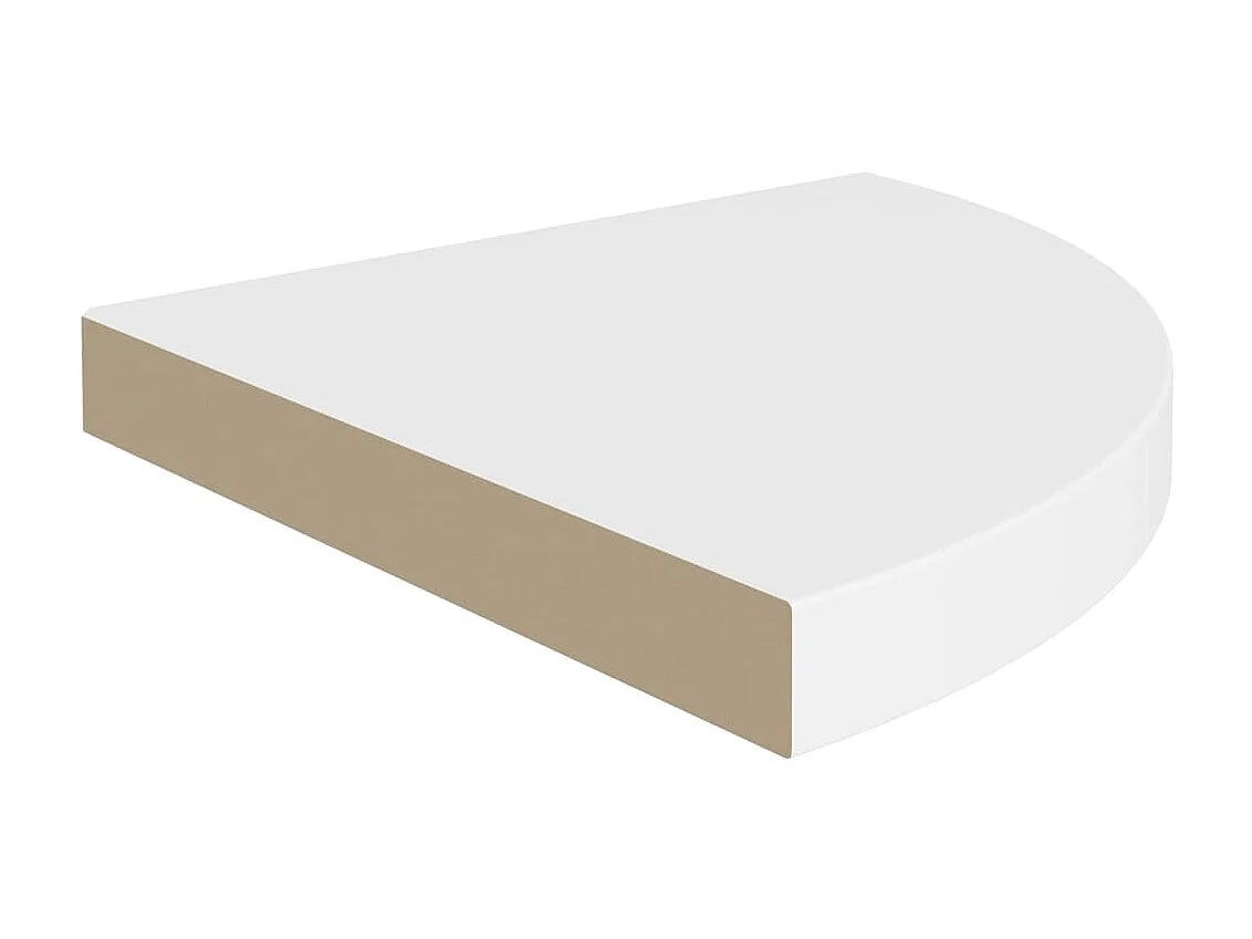 Étagères d'angle murales 2 pcs blanc 35x35x3,8 cm MDF OFR18865 BonneVie Meuble