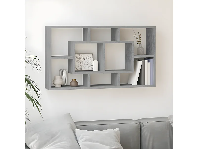 Étagère murale 8 compartiments Sonoma gris OFR68197 BonneVie Meuble