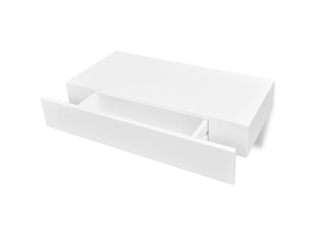Étagères murales avec tiroirs 2 pcs Blanc 48 cm OFR76551 BonneVie Meuble