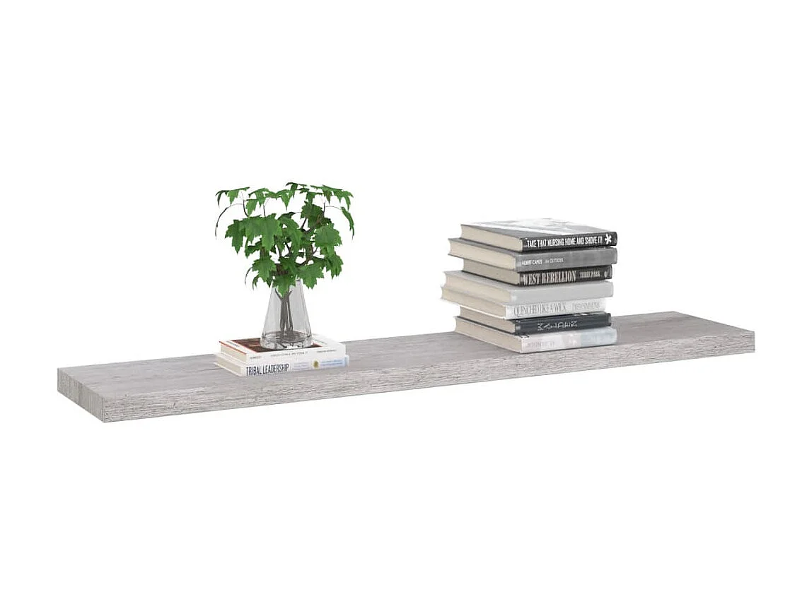 Estante de pared pared 2 uds MDF gris hormigón 120x23,5x3,8 cm ES68171