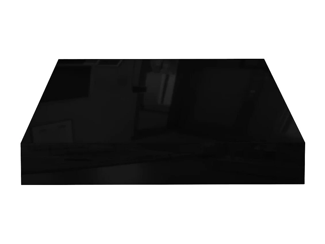 Estante de pared de pared 2 uds MDF negro brillo 23x23,5x3,8cm ES57676