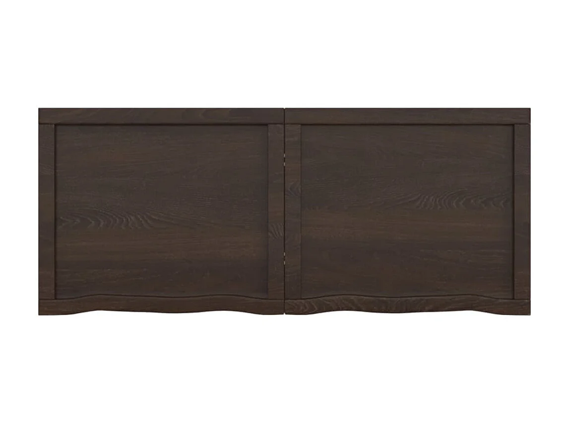 Étagère murale marron foncé bois chêne massif traité OFR43088 BonneVie Meuble