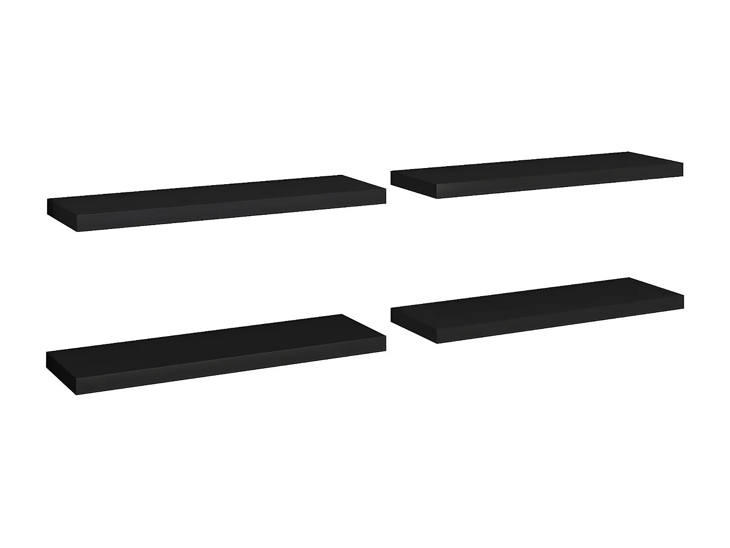 Estantes de pared de pared 4 uds MDF negro 80x23,5x3,8 cm ES70023