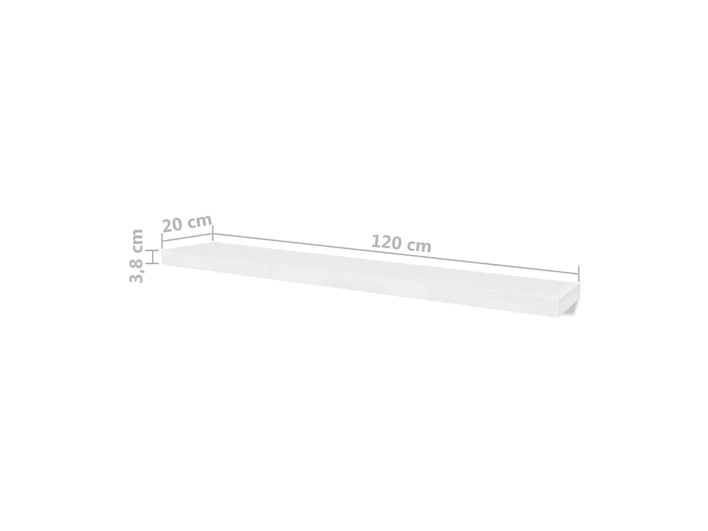 Étagères murales 4 pcs Blanc 120 cm OFR18543 BonneVie Meuble