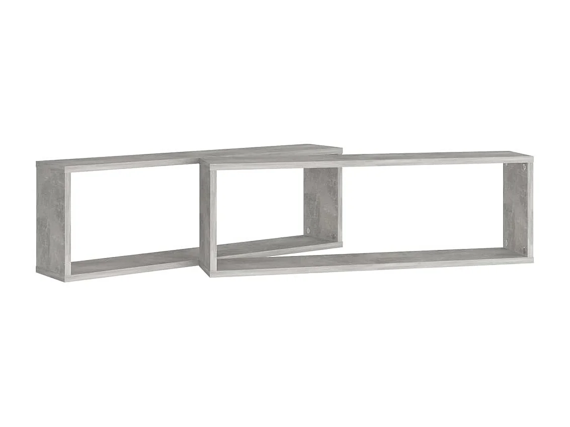 Étagères cube murales 2 pcs Gris béton 80x15x26,5 cm Aggloméré OFR70934 BonneVie Meuble