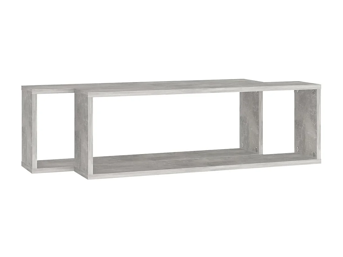 Étagères cube murales 2 pcs Gris béton 80x15x26,5 cm Aggloméré OFR70934 BonneVie Meuble