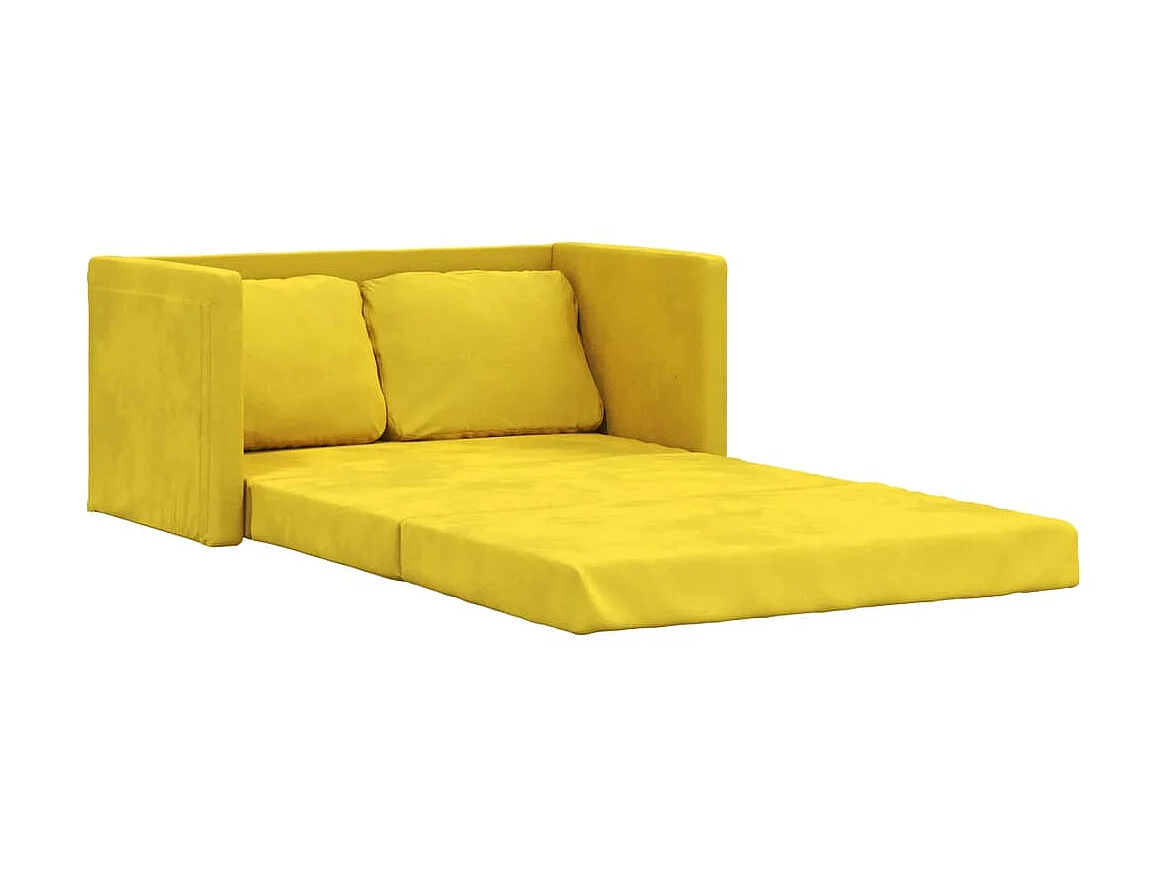 Sofá-cama sem pés 122x204x55 cm veludo amarelo-escuro PT110468
