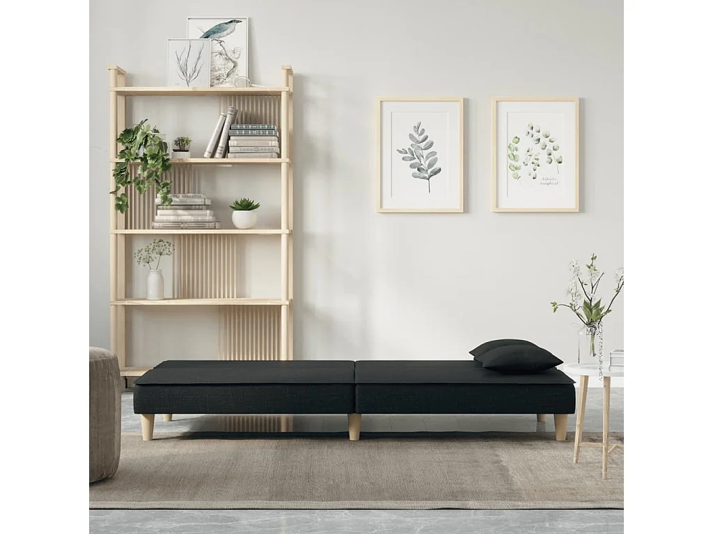 Canapé convertible noir tissu KFE5243