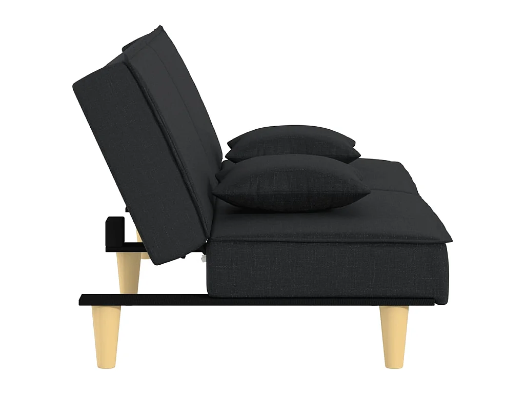 Canapé convertible noir tissu KFE5243