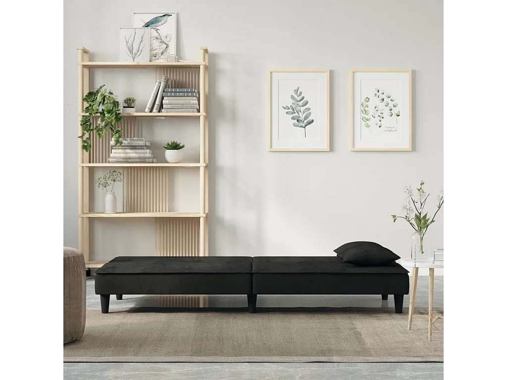 Canapé convertible noir Velours KFE3628