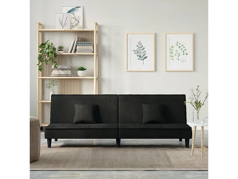 Canapé convertible noir Velours KFE3628