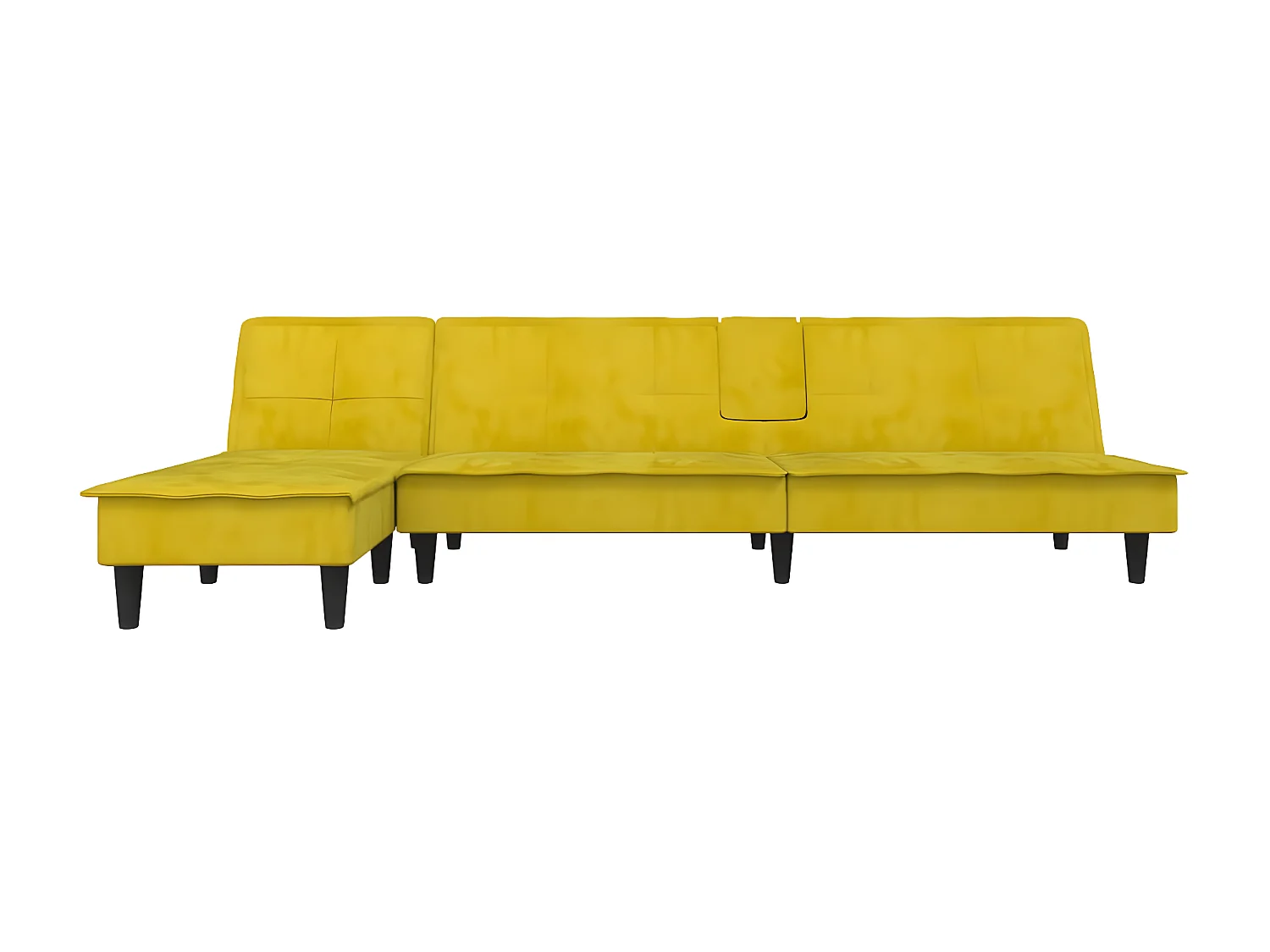Canapé convertible d'angle jaune 255x140x70 cm velours KFE3328