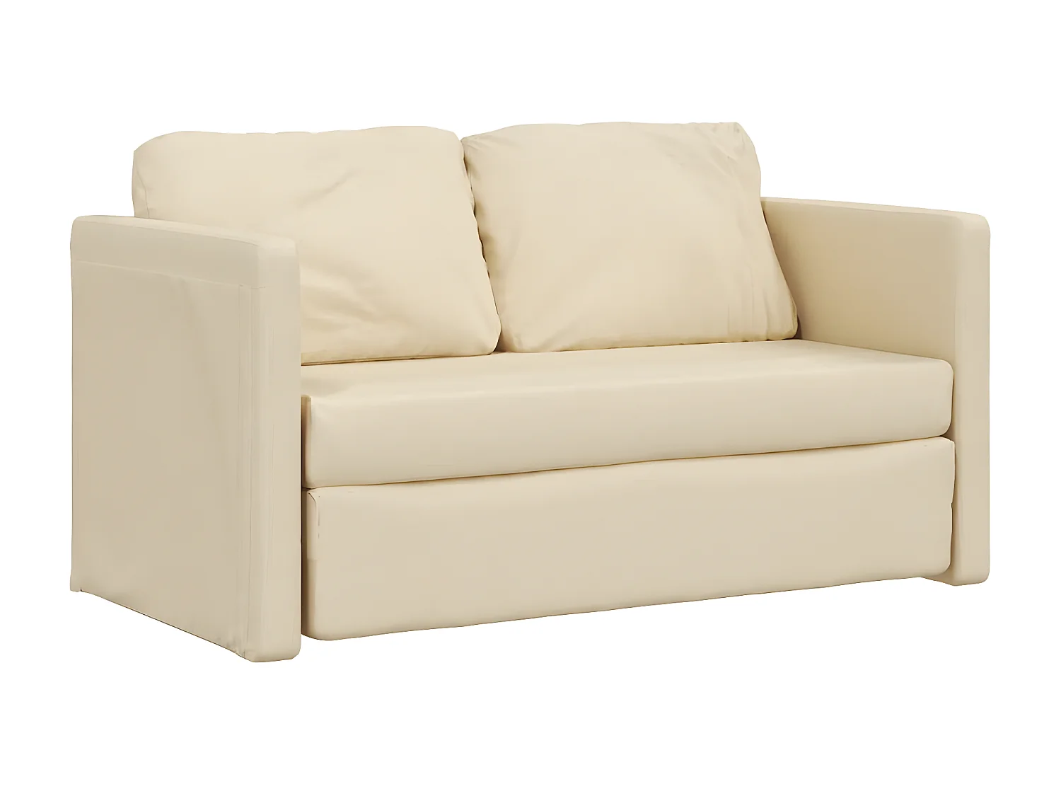 Canapé convertible 2 en 1 crème 112x174x55 cm tissu LODW75768