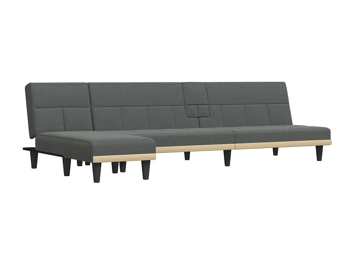 Canapé convertible d'angle gris foncé 255x140x70 cm tissu KFE3378