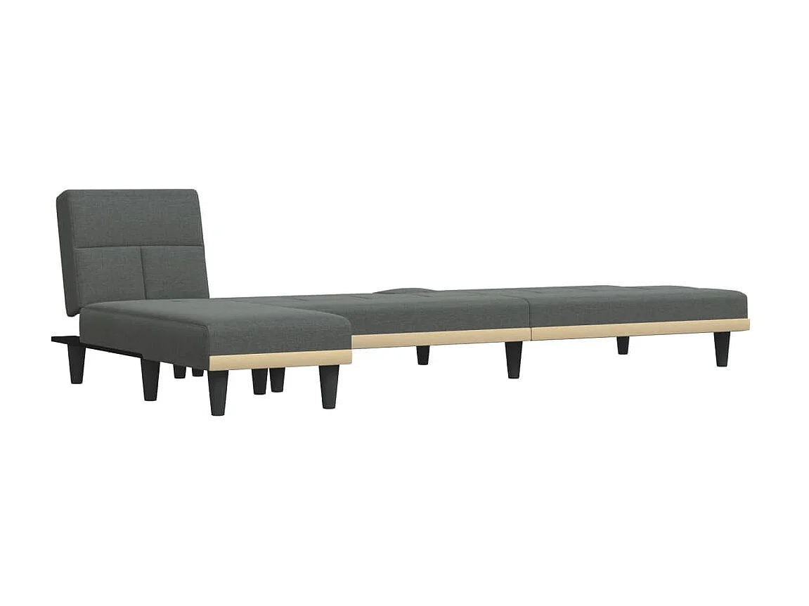 Canapé convertible d'angle gris foncé 255x140x70 cm tissu KFE3378
