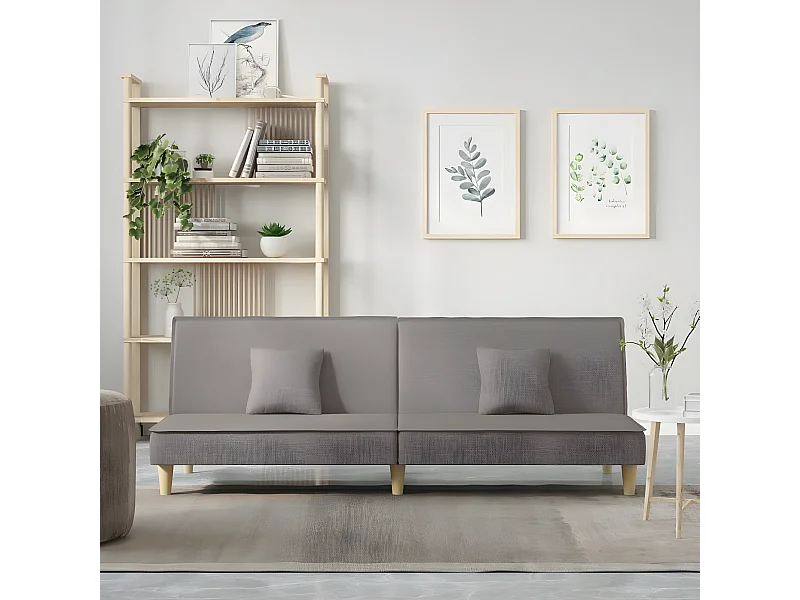 Canapé convertible taupe tissu KFE1761