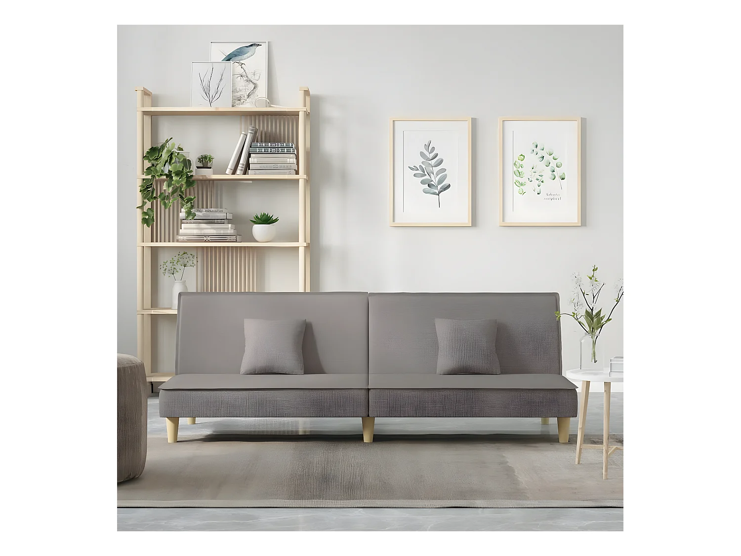 Canapé convertible taupe tissu KFE1761