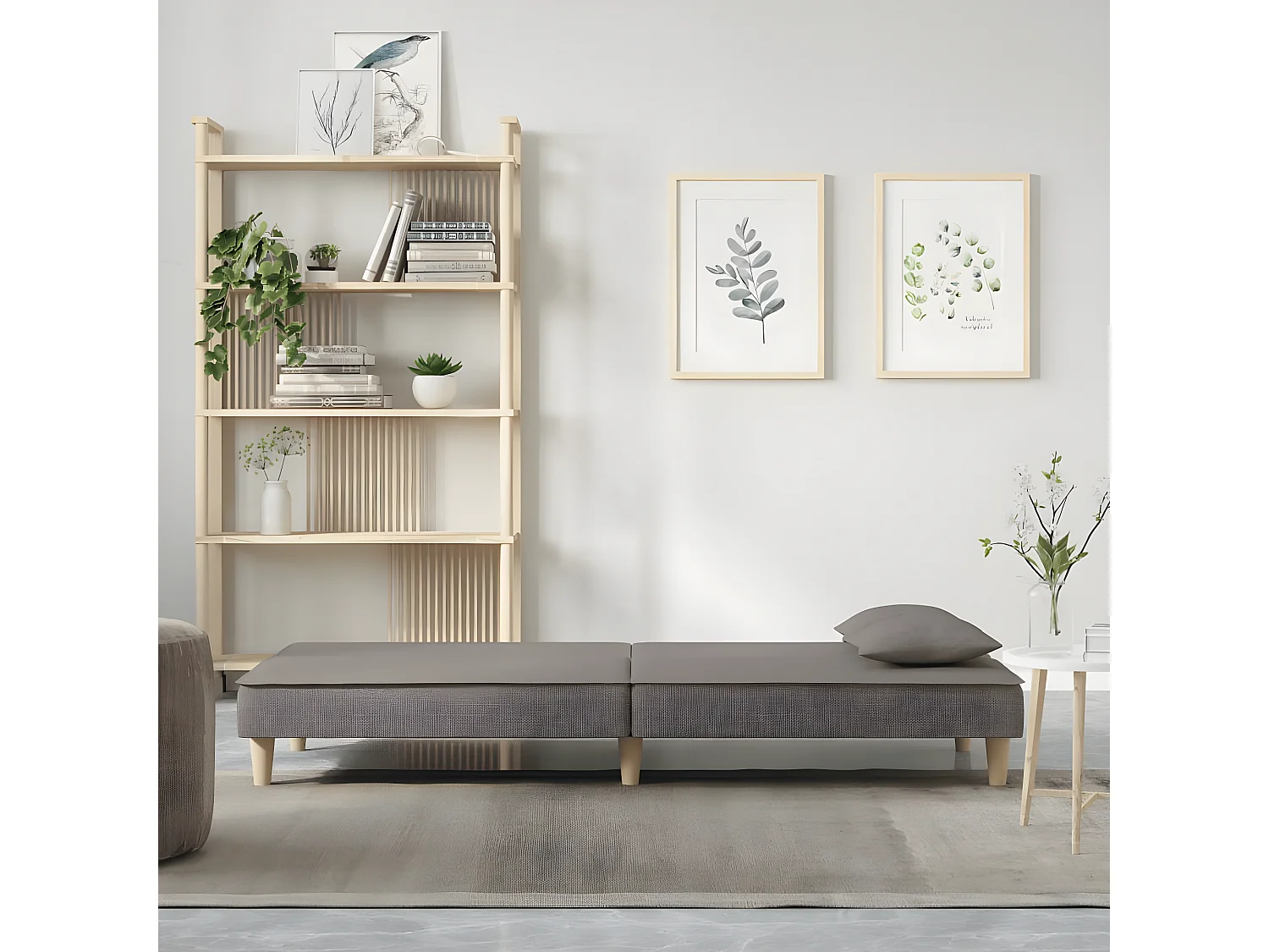 Canapé convertible taupe tissu KFE1761