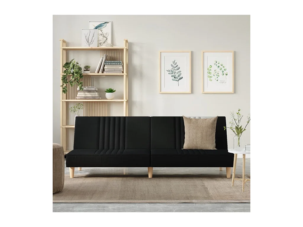 Canapé convertible noir tissu KFE1411
