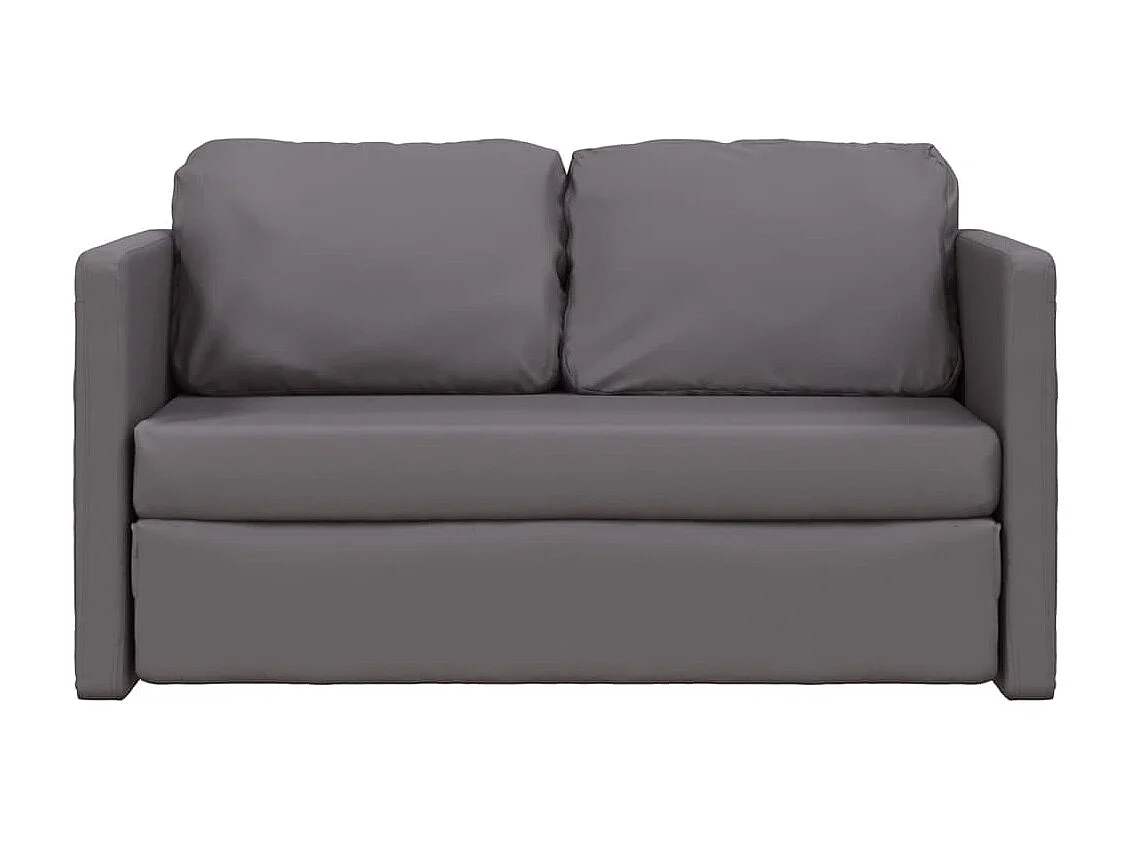 Canapé convertible 2 en 1 gris 112x174x55 cm similicuir LODW51598
